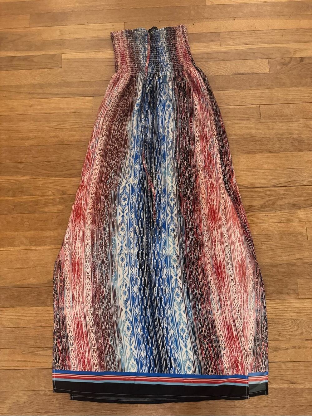 Atmosphere Women's Multicolor Geometric Strapless Maxi Dress - Size 6
 b12